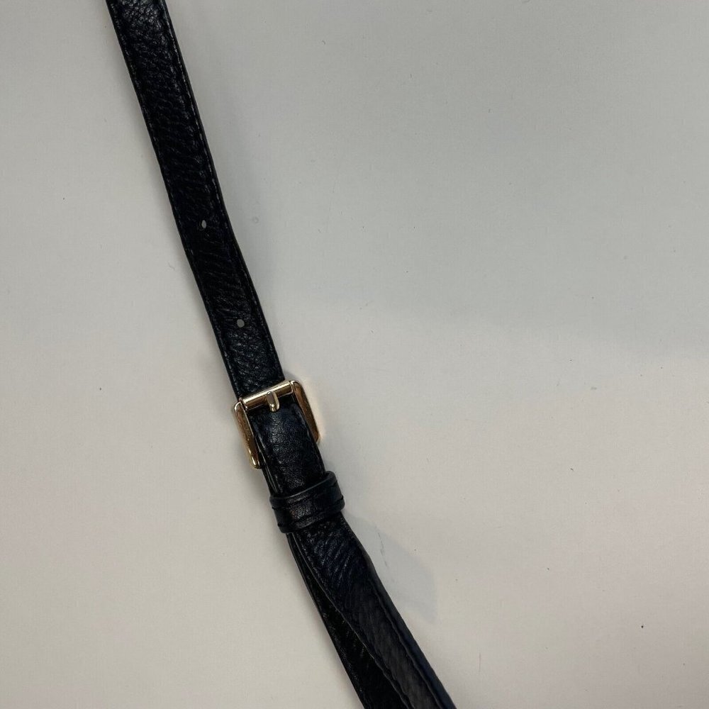 Michael Kors Charleton Leather Crossbody Bag Black Small‎ Gold Clasp Pocket - Picture 12 of 12